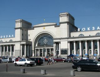 The main train station in Dnepropetrovsk