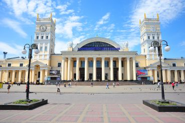 Pryvokzal’na Square and Railway Station in Kharkiv