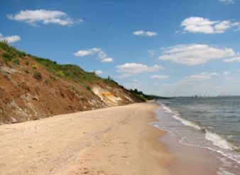 Nudist beach in the village of Sandy, Mariupol
